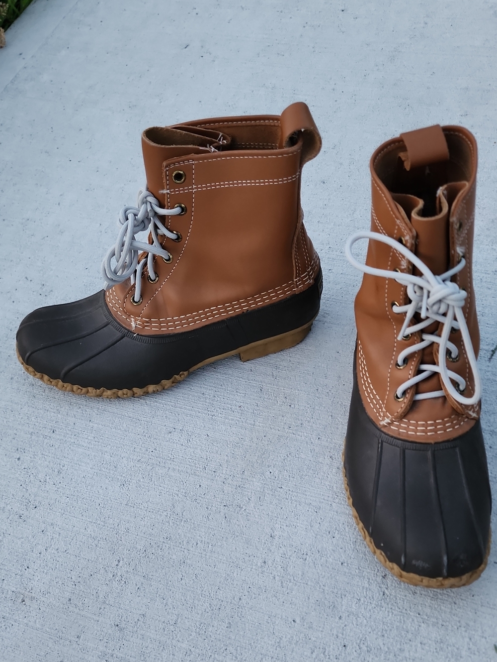 L.L. Bean Women's Tan and Black Waterproof Duck Boots size 9 M